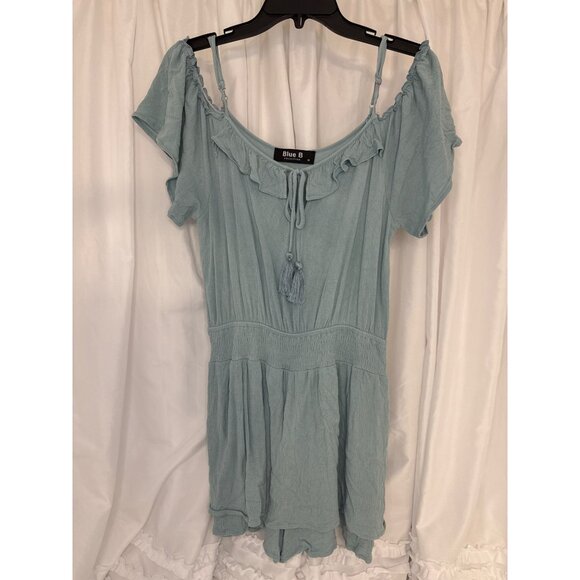 Blue B Collection Womens Light Blue Romper M - Picture 1 of 6